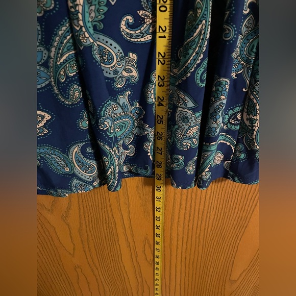 Roz & Ali Blue and Teal Paisley Women's Blouse - Picture 5 of 5